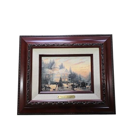 Thomas Kinkade Victorian Christmas -- 5 x 7" Brushwork (Brandy Frame) 2003 - Picture 1 of 10
